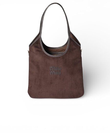Miu Miu IVY Corduroy Bag Ebony 35cm/14in – 5BG231_AF81_F0192_V_MLN