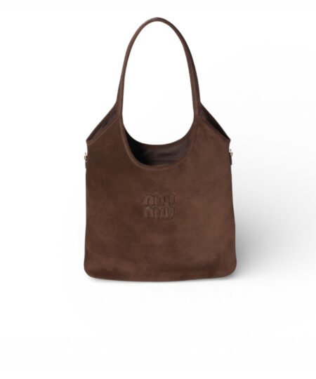 Miu Miu IVY Suede Bag Dark Brown 35cm/14in – 5BG231_2CSS_F0003_V_MLN