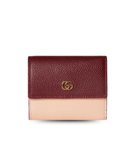 Gucci Bi-Color GG Marmont Mini Wallet Rosso Ancora Red/Pink For Women 3.9in/10cm 837957 AAE5F 6259