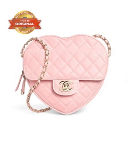 [True-to-ORIGINAL] Chanel Heart Bag Light Pink For Women 8.1in/18cm‎ AS5764-B07958-U2360