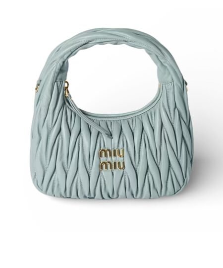 Miu Miu Wander Hobo Small Bag Powder Blue For Women 20cm/ 7.9in – 5BC125_AN88_F0035_V_OOY