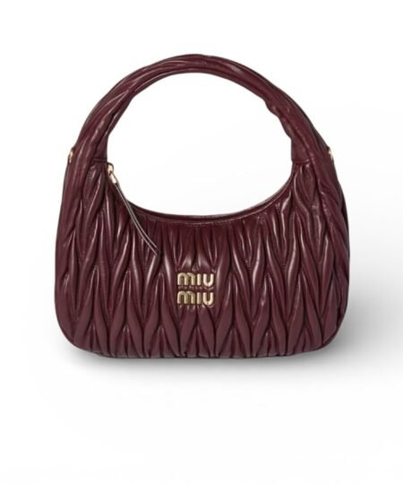 Miu Miu Wander Hobo Regular Bag Burgundy For Women 25cm/ 9.8in – 5BC153_AN88_F0007_V_OOO