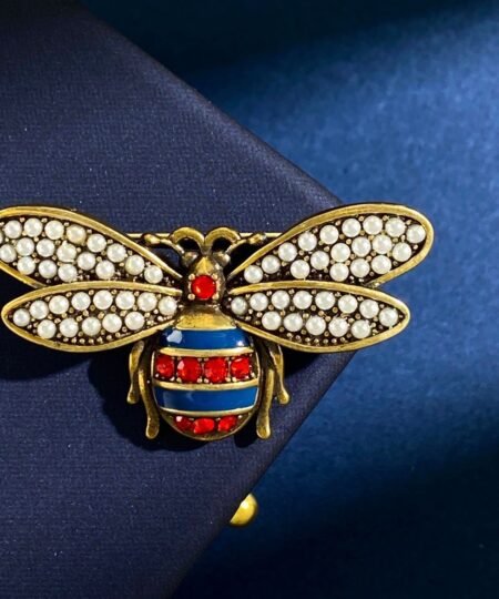 Alternative view of Gucci Bee Series Pearl Red Diamond Bee Brooch Gold For Women