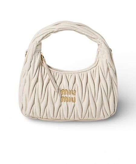 Miu Miu Wander Hobo Regular Bag White For Women 25cm/ 9.8in – 5BC125_AN88_F0009_V_OOY
