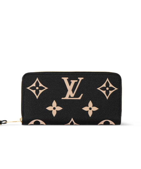 Louis Vuitton Zippy Wallet Monogram Empreinte Black/Beige For Women 7.7in/20cm M80481