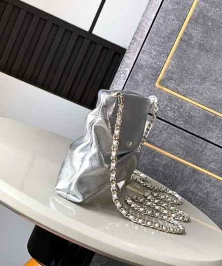 Alternative view of Chanel Clutch With Chain Metallic Silver For Women 9.4in/24cm