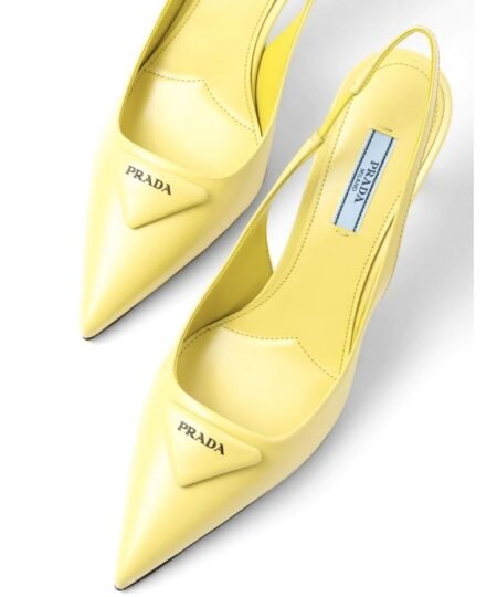 Alternative view of Triangle Logo Slingback Pumps Yellow For Women 1I901MF075055