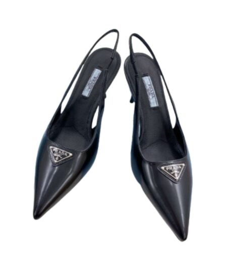 Prada Slingback Spike Pumps Black For Women