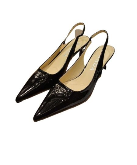 Prada Slingback Spike Pumps Black For Women