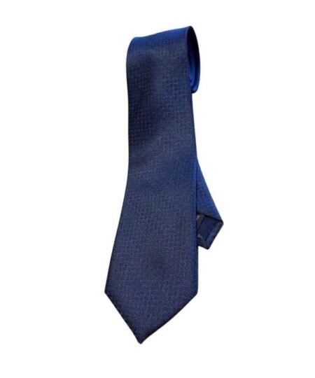 Hermes Tie 7 Faconnee New H Navy Blue For Men
