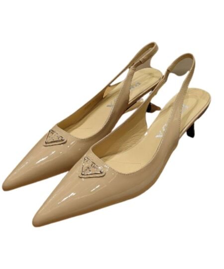 Prada Slingback Spike Pumps Brown For Women