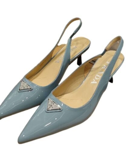 Prada Slingback Spike Pumps Blue For Women