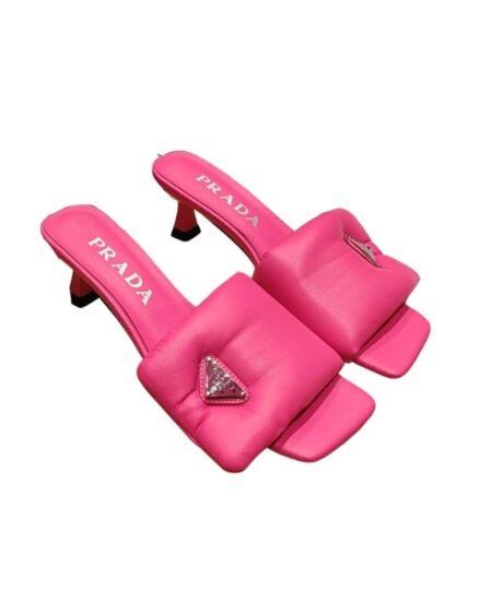 Prada Soft Padded Nappa Slides Pink For Women