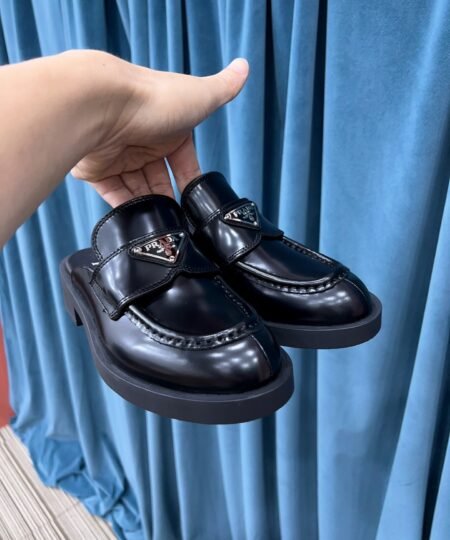 Alternative view of Prada Chocolate Brushed Mules Black For Women 1.6in/40mm PRD 1D652M_055_F0002_F_040