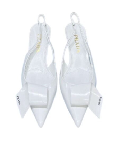 Prada Frill Slingback Pumps White For Women