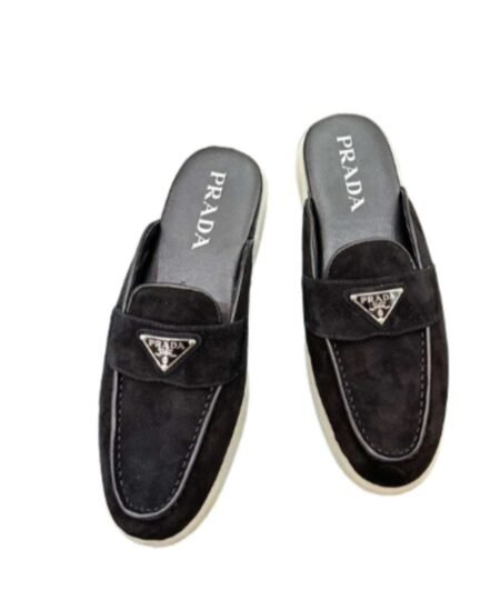 Prada Brushed Sabots Black For Women