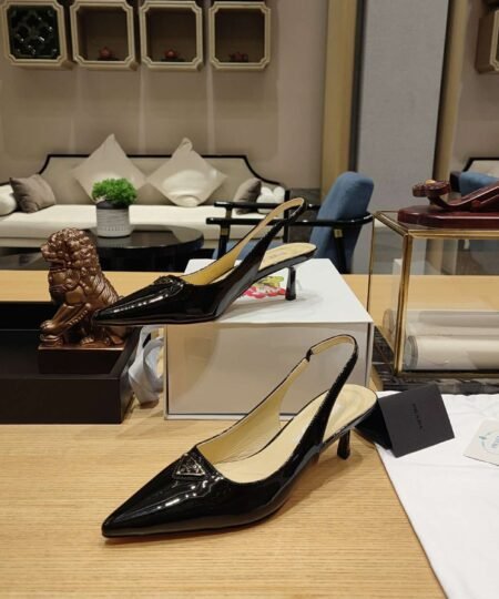 Alternative view of Prada Slingback Spike Pumps Black For Women