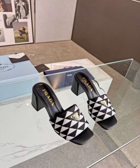 Alternative view of Prada Triangle Slip-On Sandals Black For Women