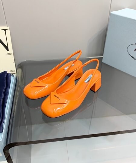 Alternative view of Prada Patent Slingback Pumps Orange For Women 2.1 in/ 5.5 cm