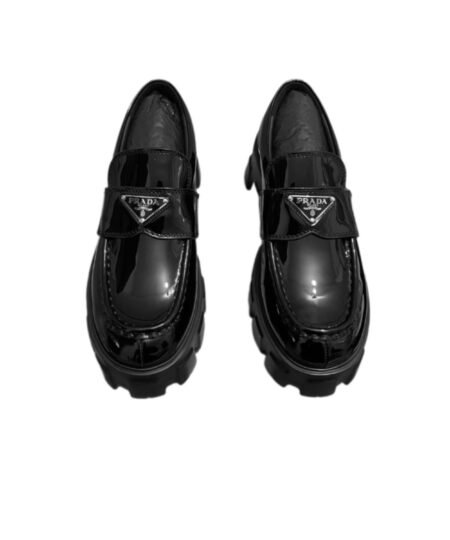 Prada Monolith Brushed Loafers Black For Women 2.4in/60mm PRD