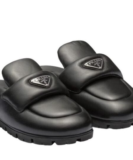 Prada Soft Padded Nappa Sabots Black For Women 0.8 in/ 2cm 1S084N_2DL8_F0002_F_020