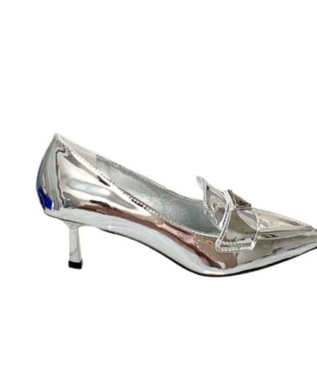 Prada Patent Pumps Silver For Women