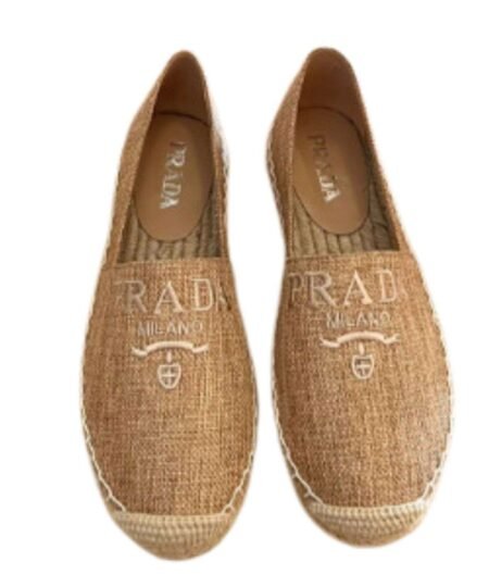 Prada Linen Espadrilles Brown For Women