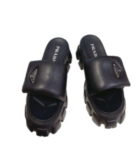 Prada Soft Padded Slides Black For Women