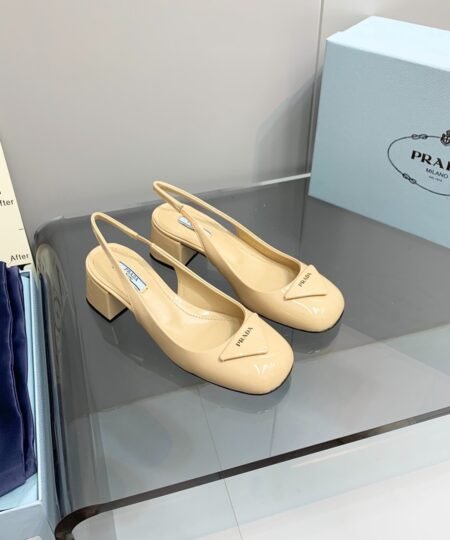 Alternative view of Prada Patent Slingback Pumps Beige For Women 2.1 in/ 5.5 cm