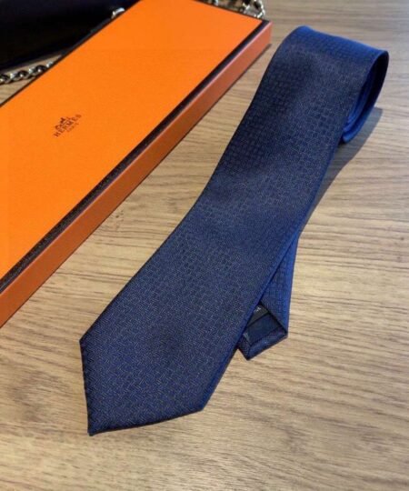 Alternative view of Hermes Tie 7 Faconnee New H Navy Blue For Men