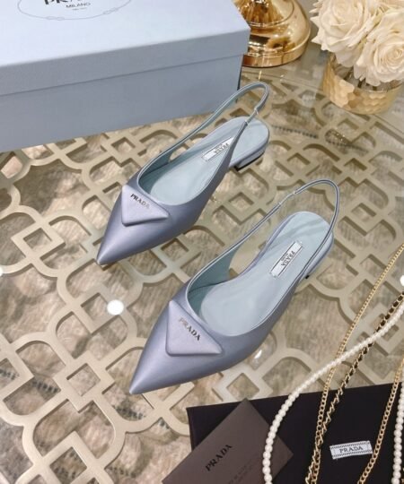 Alternative view of Prada Brushed Slingback Pumps Light Blue For Women 0.4 in/ 1cm