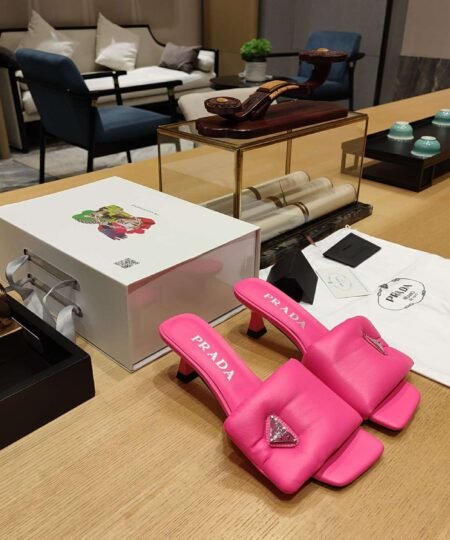 Alternative view of Prada Soft Padded Nappa Slides Pink For Women