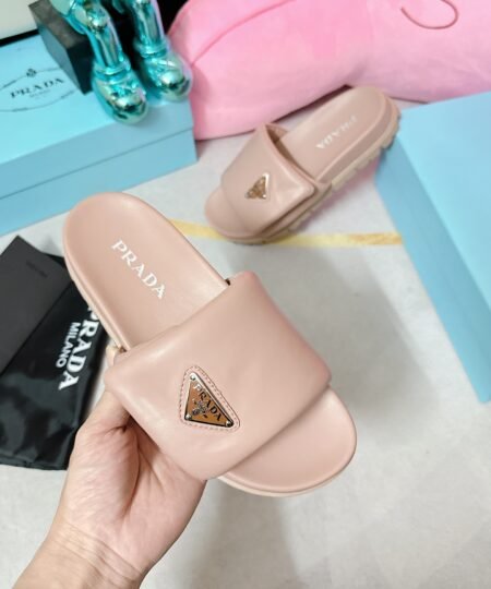 Alternative view of Prada Soft Padded Nappa Slides Light Pink For Women 0.8 in/ 2cm
