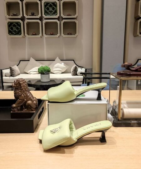 Alternative view of Prada Soft Padded Nappa Slides Beige For Women