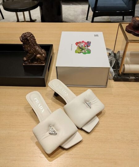 Alternative view of Prada Soft Padded Nappa Slides White For Women