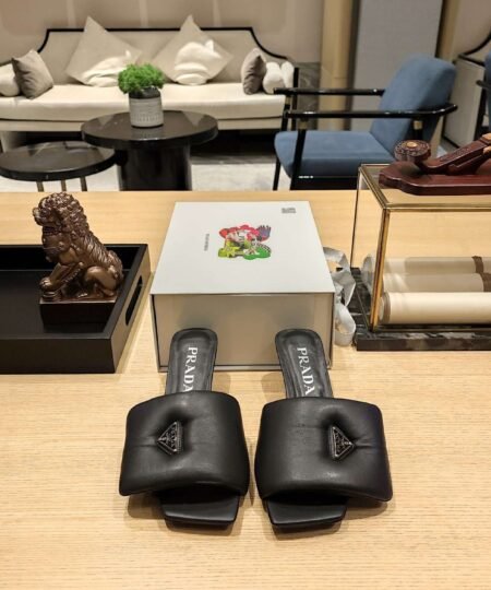 Alternative view of Prada Soft Padded Nappa Slides Black For Women