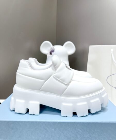 Alternative view of Prada Soft Padded Nappa Loafers White For Women 2.1 in/ 5.5 cm