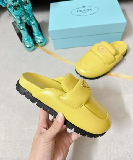Alternative view of Prada Soft Padded Nappa Sabots Yellow For Women 0.8 in/ 2cm