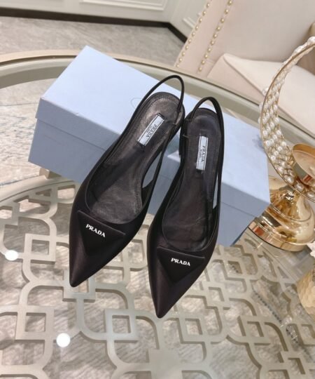 Alternative view of Prada Brushed Slingback Pumps Black For Women 0.4 in/ 1 cm