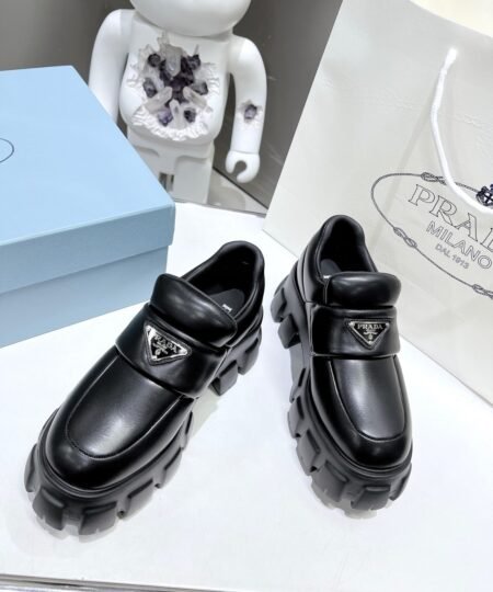 Alternative view of Prada Soft Padded Nappa Loafers Black For Women 2.1 in/ 5.5 cm 1D125N_2DL8_F0002_F_055