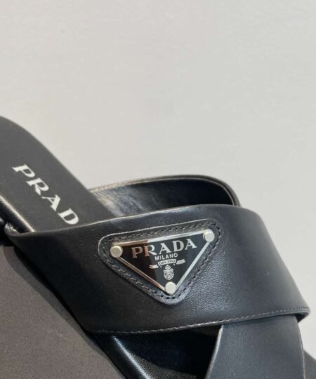 Alternative view of Prada Cross Straps Slides Black For Women
