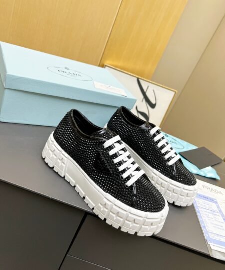 Alternative view of Prada Sneakers With Crystals Black For Women 1.9 in/ 5 cm