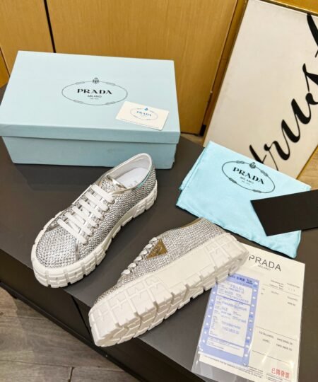 Alternative view of Prada Sneakers With Crystals White For Women 1.9 in/ 5 cm