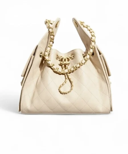 Chanel 25 Small Handbag Beige For Women 10.2in/26cm AS5293-B20304-NAGEK