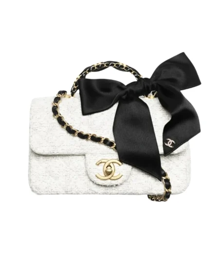 Chanel Mini Flap Bag With Top Handle White For Women 7.9in/20cm‎ AS5875-B22482-MB103
