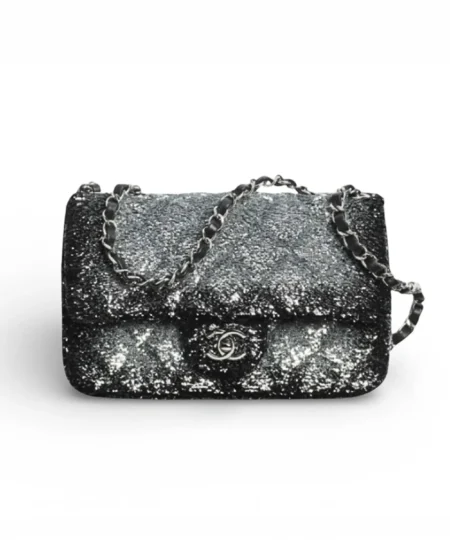 Chanel Large Flap Bag Silver-Tone Metal Black For Women 21cm/8.3in - AS4561-B21469-U3503