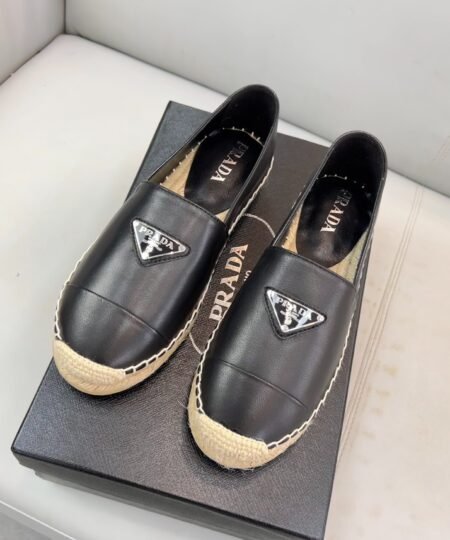 Prada Nappa Espadrillas Black For Women 0.8in/20mm PRD