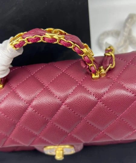 Alternative view of Chanel Flapbag With Top Handle Burgundy For Women 7.7in/19.5cm