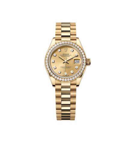 Rolex Lady-Datejust Watch Gold Toned Champagne Dial 28mm For Women M279138RBR-0023