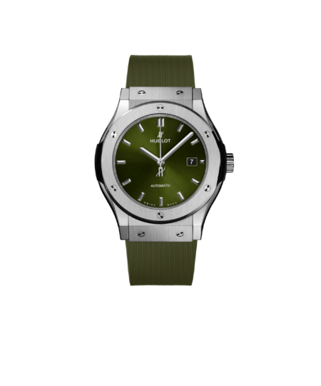 Hublot Classic Fusion Watch Green Strap Green Dial 42mm For Men 542.NX.8970.RX